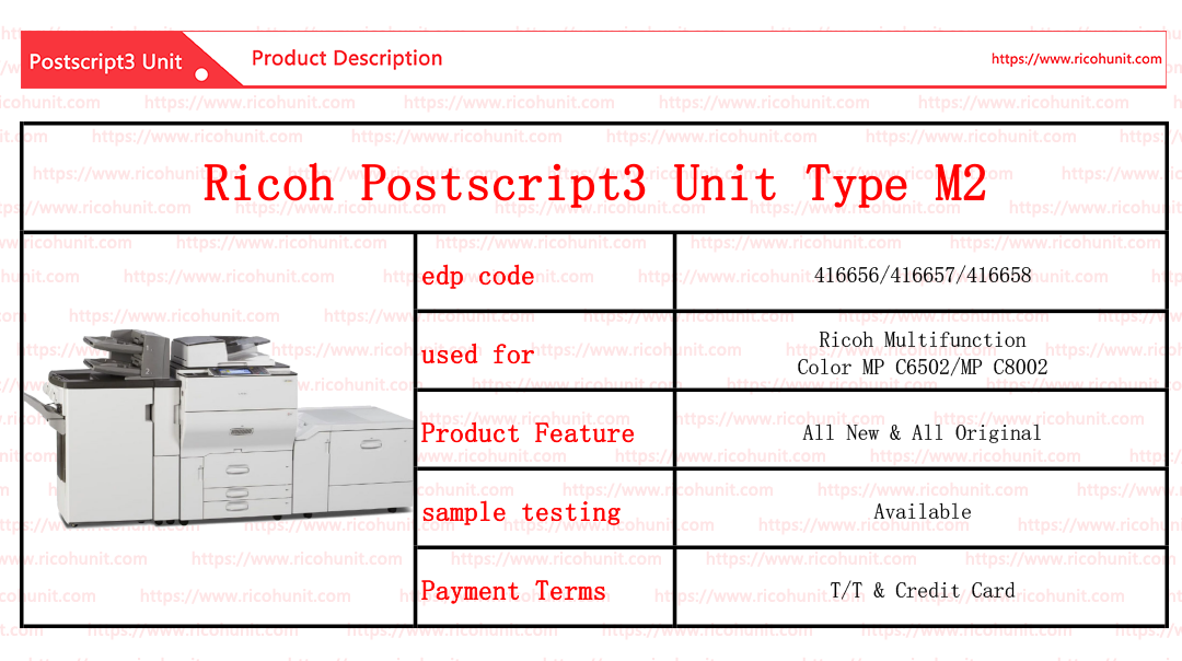 High quality cheap Ricoh postscript 3 unit type M2 Supplies