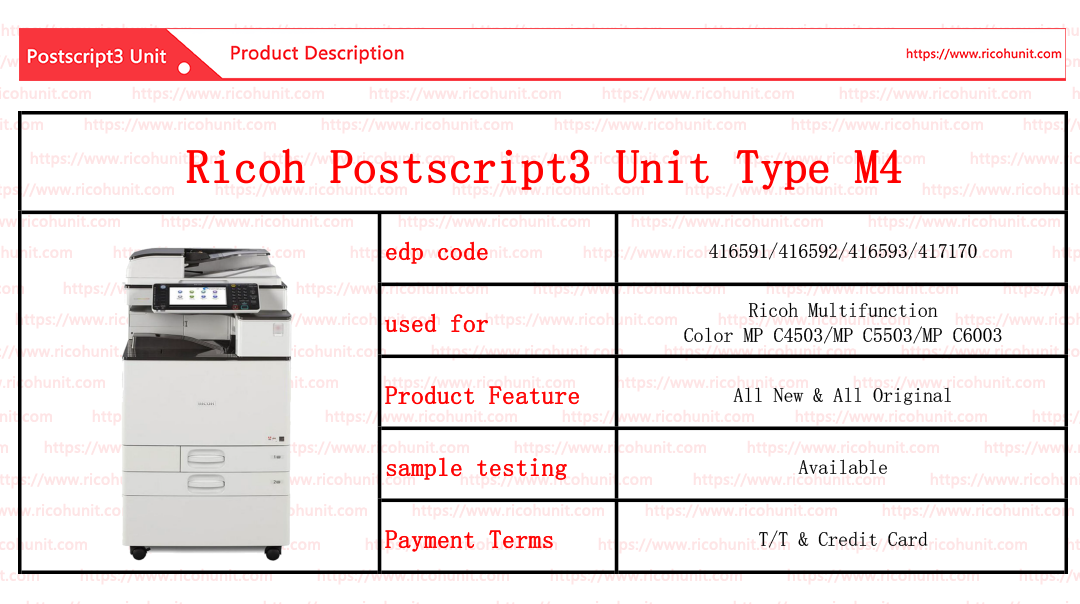High quality cheap Ricoh postscript3 unit type M4 China manufacture